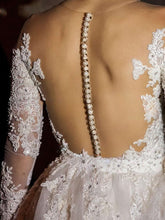Beaded Off-the-shoulder Ball Gown Chapel Train Wedding Dress